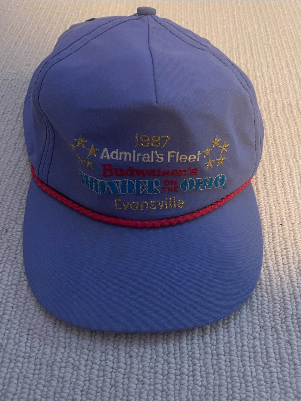 Budweiser Blue and White Trucker Cap Interior View